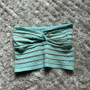 Aerie Turquoise and Tan Bandeau